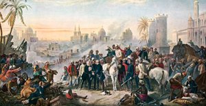 Relieffet av Lucknow (fargelitografi) av Thomas Jones (after) Barker