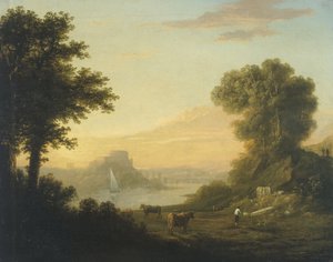 Klassisk landskap med elv av Thomas Jones