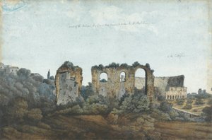 Den Claudianske akvedukten og Colosseum av Thomas Jones