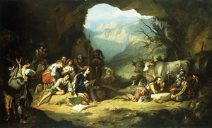 Studioet til Salvator Rosa i fjellene i Abruzzi,