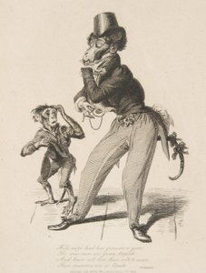 Monkey Dandy, fra Monkey-ana, eller Men in Miniature, juli 1828., juli 1828. av Thomas Landseer