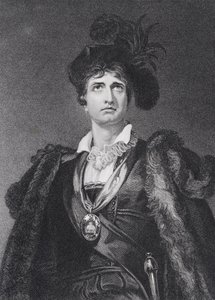 John Philip Kemble som Hamlet, gravert av G. Adcock av Thomas Lawrence
