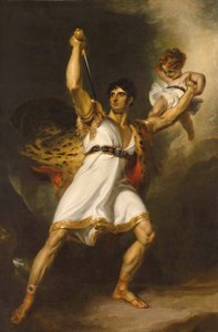 Portrett av John Philip Kemble (1757-1823), i full lengde, som Rolla fra Sheridans Pizarro (olje på lerret) av Thomas Lawrence