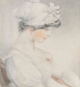 Portrett av Julia Angerstein, halvlang, i profil til høyre (blyant, svart og rødt kritt, med stumping) av Thomas Lawrence