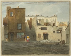 Baksiden av Infirmary, viser Whitson Street (blyant og akvarell på papir) av Thomas Leeson the Elder Rowbotham