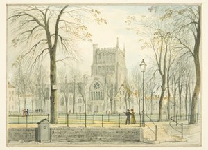 Bristol Cathedral and College Green (akvarell på papir) av Thomas Leeson the Elder Rowbotham