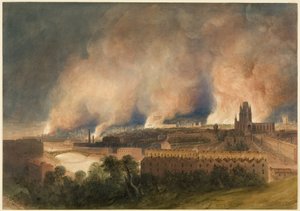 Bristol sett fra Pile Hill, natt til 30. oktober av Thomas Leeson the Elder Rowbotham