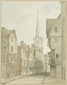 Broad Street (akvarell på papir) av Thomas Leeson the Elder Rowbotham