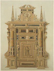 Døråpning i Langton Mansion, på baksiden (akvarell på papir) av Thomas Leeson the Elder Rowbotham
