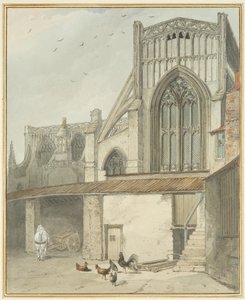 End of North Transept of St Mary Redcliffe (akvarell på papir) av Thomas Leeson the Elder Rowbotham