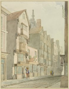 Mary-le-Port Street (akvarell på papir) av Thomas Leeson the Elder Rowbotham