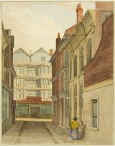 Mary-le-Port Street sett fra Cheese Market (akvarell på papir) av Thomas Leeson the Elder Rowbotham