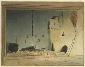 Gammel peis i Farmhouse (del av Barr