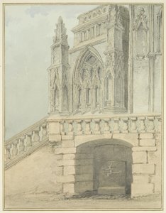 Redcliffe Conduit og en del av North Porch (akvarell på papir) av Thomas Leeson the Elder Rowbotham