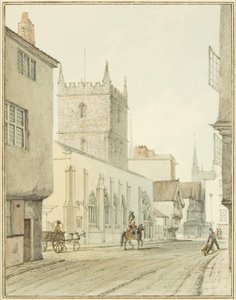 Peterskirken og prestegården (akvarell på papir)