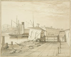 Innsynkning av Toll House, på Prince Street Bridge, 1828 av Thomas Leeson the Elder Rowbotham