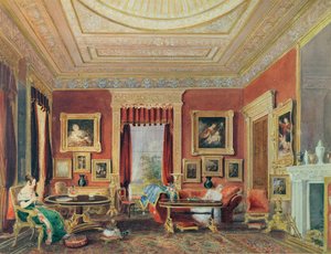 The Drawing Room, Leigh Court, Bristol, ca. 1840 (akvarell på papir)