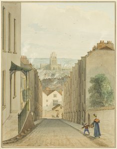 Utsikt fra toppen av Lodge Street (akvarell på papir) av Thomas Leeson the Elder Rowbotham