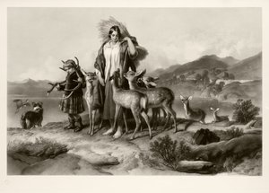 Skogmannens familie (mezzotint) av Thomas Lewis Atkinson