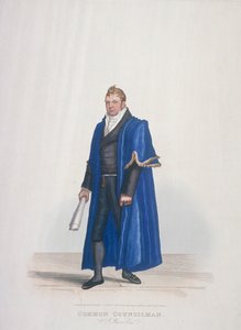 Common Councilman of City of London, William John Reeves, i borgerdrakt, 1825