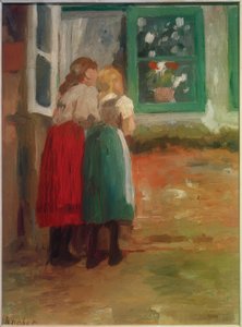 To jenter ved vinduet