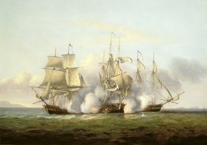 HMS Gore i aksjon med de franske briggene 