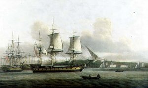 "Leda" i to posisjoner utenfor Greenwich av Thomas Luny