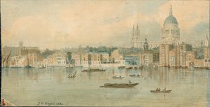 Panorama over Themsen, North Side, i 13 deler av Thomas Mann Baynes