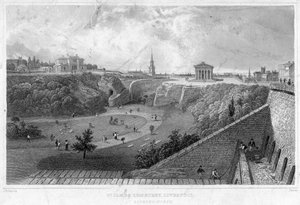 St James Cemetery, Liverpool, ser nordover, 1800-tallet. av Thomas Mann Baynes
