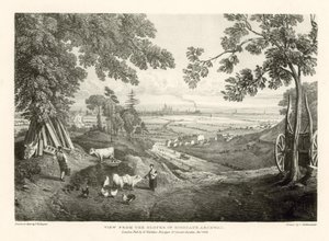 Utsikt fra bakkene til Highgate Archway av Thomas Mann Baynes