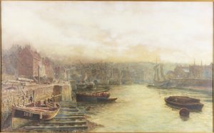 River Wear, North Bank ser vestover fra tollhuset (akvarell på papir) av Thomas Marie Madawaska Hemy
