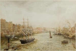The Quayside, Newcastle (akvarell på papir)