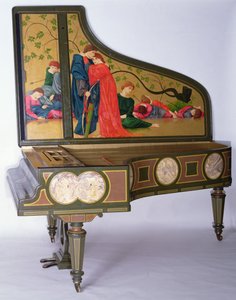 Konsertflygel av Sebastien Erard, ca. 1850 (malt tre, ibenholt og elfenbensnøkler)