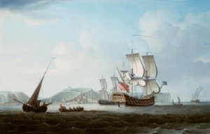 En todekker og annen frakt utenfor Dover
