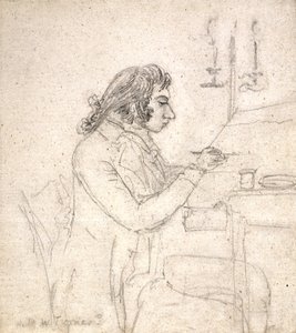 J. M. W. Turner ved et tegnebord; Verso: Mrs. Monro Asleep (blyant på off-white lagt papir)