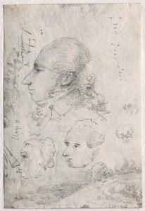 Studier av hoder (verso)