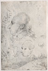 Studier av Heads verso, ca. 1820-årene.
