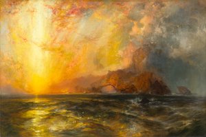 Heftig den røde solen som gikk ned brant seg langs himmelen, 1875-1876