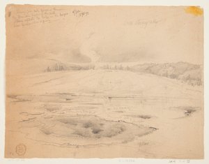 Nedre brannhull, geysirbasseng, Yellowstone av Thomas Moran