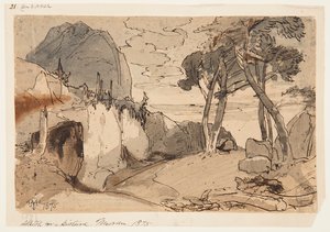 Vei i et fjellandskap av Thomas Moran