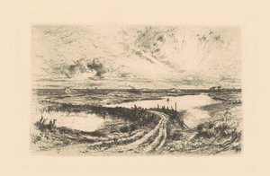 Soloppgang—The Pond, Easthampton, Long Island av Thomas Moran