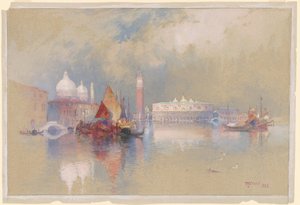 Utsikt over Venezia av Thomas Moran