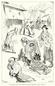 Illustrasjon for Gulliver's Travels av Jonathan Swift (gravering) av Thomas Morten