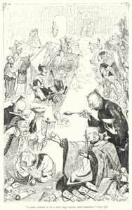 Illustrasjon for Gullivers reiser av Jonathan Swift (gravering) av Thomas Morten