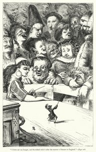 Illustrasjon for Gullivers reiser av Jonathan Swift (gravering) av Thomas Morten