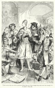 Illustrasjon for Gullivers reiser av Jonathan Swift (gravering) av Thomas Morten