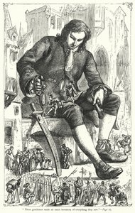 Illustrasjon for Gullivers reiser av Jonathan Swift (gravering)