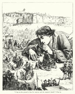 Illustrasjon for Gullivers reiser av Jonathan Swift (gravering) av Thomas Morten