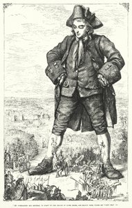 Illustrasjon for Gulliver's Travels av Jonathan Swift (gravering)