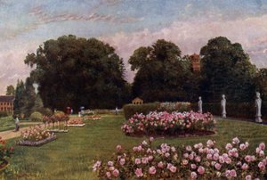 Kew Gardens: In the Italian Garden (farge litho) av Thomas Mower Martin